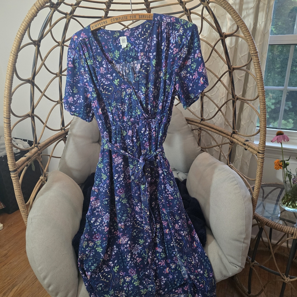 GAP Navy Floral Midi